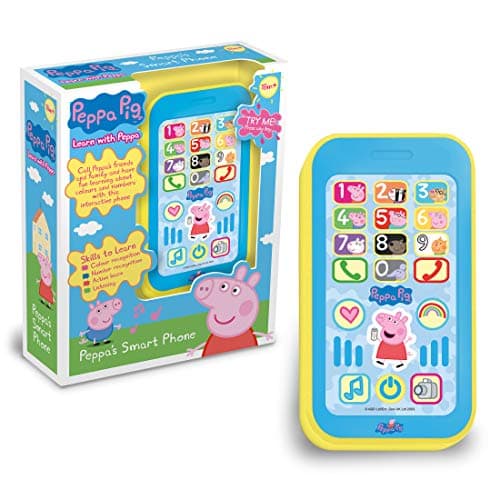 Image of Peppa Pig PP09 Peppa's Smart Phone For Kids, Interactive Learning and Child Development, Listening, Coordination, Communication, Recognition, 18 Months+, Medium, Multi-color