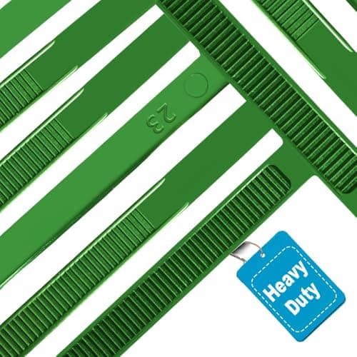 Image of Cable Ties,300mm×7.6mm Heavy Duty with 70 kg Tensile Strength Large UV Resistant Strong Nylon Cable Zip Ties(100 Pieces),Green