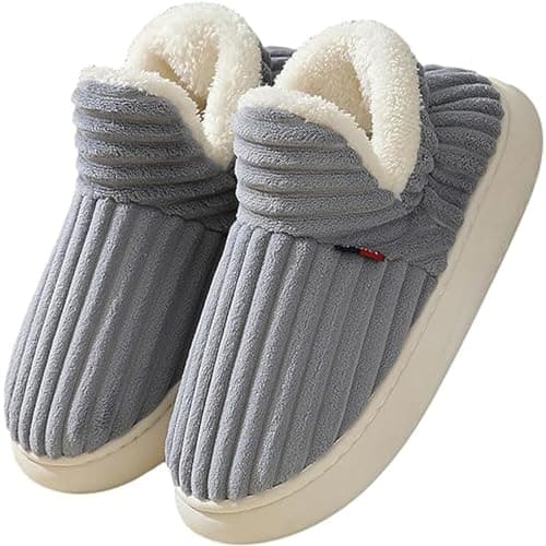 Image of YoiTs Sunmoine Cloud Slippers, Warm Fuzzy House Platform Slippers, Anti-Skid Cozy House Slippers for Women Men (Grey,6.5-7.5 Women/5.5-6 Men)