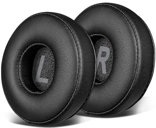 Image of SOULWIT Protein Leather Earpads Replacement for AKG N60/N60NC Wireless(Do Not Fit N60NC Wired) On-Ear Headphones, Ear Pads Cushions with High-Density Noise Isolation Foam - Black