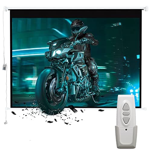 Image of INMOZATA Electric Projector Screen 72inch / 146x110cm Motorised Projection Screen with Remote Control 4:3 Portable Foldable Anti-Wrinkles Projector Movie Screen for Theater Cinema(72inch)