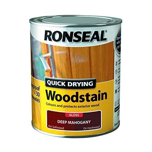 Image of Ronseal Quick Drying Woodstain Deep Mahogany Satin 750ml