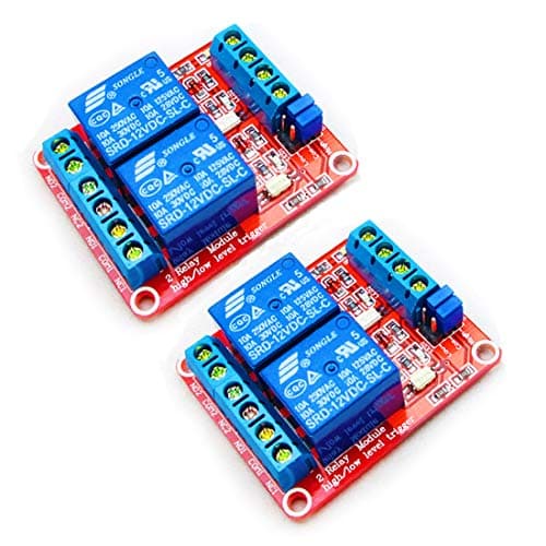 Image of Hailege 2pcs DC 12V 2 Channel Relay Module with Isolated Optocoupler High and Low Level H/L Level Trigger Module Triggered by DC 12V