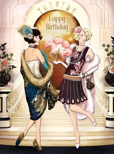 Image of Female Birthday Card for Her - General Card for Women - Stylish Vintage Art Deco Design - Made in the UK - Eco-Friendly