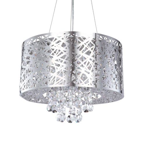 Image of LITECRAFT Ashley Ceiling Pendant Crystal Effect Light - Polished Chrome (6 Light)