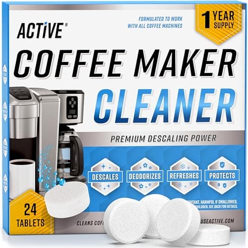 Image of Coffee Machine Cleaner Descaler Tablets - 24 Count, Compatible With Nespresso, Tassimo, Melitta, Delonghi, Miele, Coffee Maker Pot Descaling & Cleaning Tabs, Descale Drip Coffe And Espresso Machines