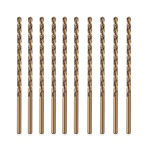 Image of 3.2mm Cobalt Drill Bits, M35 HSS Gold Cobalt Metal Jobber Length Twist Drill Bit Set for Hard Metal, Stainless Steel, Cast Iron (1/8 in (10pcs))