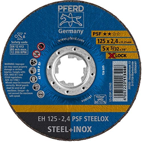 Image of PFERD Cutting Disc, 25 Pieces, 125 x 2.4 mm, Offset, X-Lock (22.23 mm), PSF Steelox, 61740125 - for Quick and Comfortable Tool Change