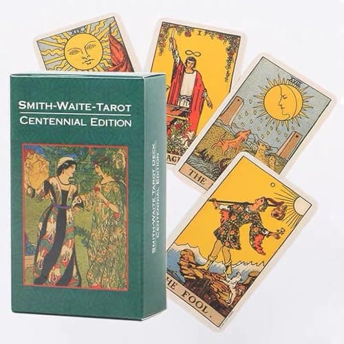 Image of Rider Tarot Cards with Guide Book, Waite Tarot Cards for Fate Divination, 78 English Party Card Games, Tarot Deck Suitable for Beginners & Experienced Players