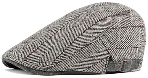 Image of MCWTH Mens Newsboy Hats Flat Ivy Gatsby Cap Irish Cabbie Ivy Driving Hunting Hat Grey