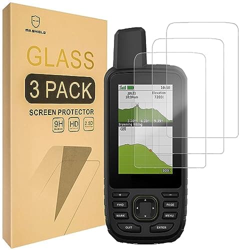 Image of Mr.Shield Screen Protector compatible with Garmin GPSMAP 67 679 67i 66i 66s 66st 66sr [Tempered Glass] [3-PACK] [Japan Glass with 9H Hardness]