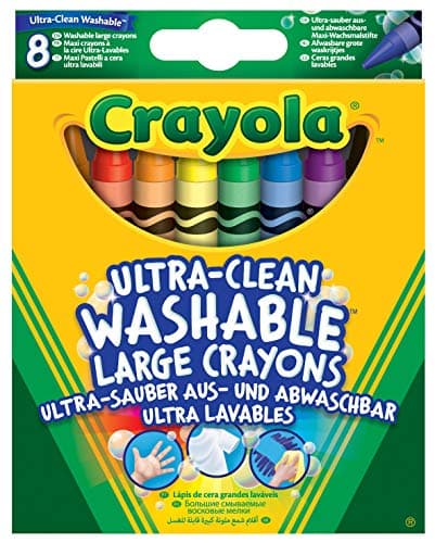 Image of CRAYOLA Ultra-Clean Washable Large Colouring Crayons - Assorted Colours (Pack of 8) | Kids Arts & Crafts | Ideal for Kids Aged 3+