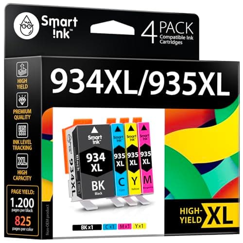 Image of Smart Ink Compatible Ink Cartridge Replacement for HP 934XL 935XL 934 XL 935 (BK & C/M/Y 4 Pack Combo) for Officejet 6220 6812 6815 6820 Officejet Pro 6230 6830 6835