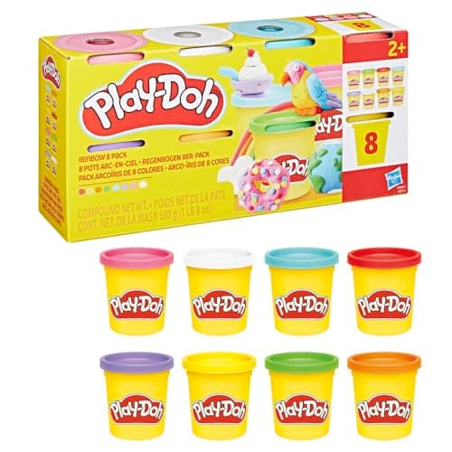Image of Play-Doh Rainbow Colours Modelling Compound Pack, Non-Toxic Mini Cans for Party Bags & Classroom Rewards, Mix, Mould & Create with Bright Colours, Arts & Crafts Toy for Kids 2+, Great Gift