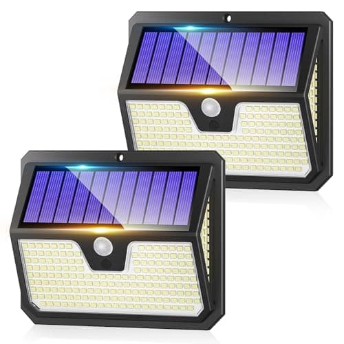 Image of Outdoor Solar Lights, 238 LED Solar Security Lights and 3 Modes Motion Sensor 270° Wide Angle Solar Powered Lights IP65 Waterproof Solar Wall Light for Front Door, Yard, Garage, Garden (2 Pack)