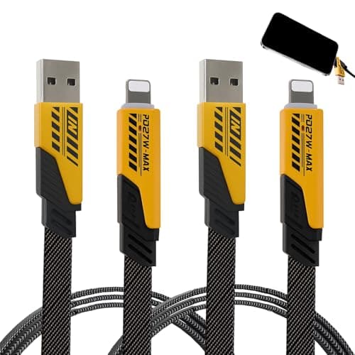 Image of Mlifleue 2 PCS 65W 4 in 1 Charger Cable, Long Multi Charger Cable 4 in 1 Fast Charge to Light-ting and USB-C for Phone/Pad/More, Data Transfer, Braided 6.65FT Cables