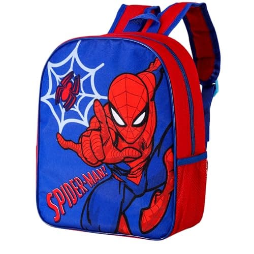 Image of Marvel Spiderman Kids Childrens Backpack School Rucksack Travel Bag Boys Girls with side mesh pocket