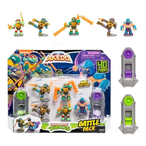 Image of Legends of Akedo Teenage Mutant Ninja Turtles Battle Pack includes Donatello, Leonardo, Michelangelo, Raphael and Shredder 2 Silver Battle Controllers