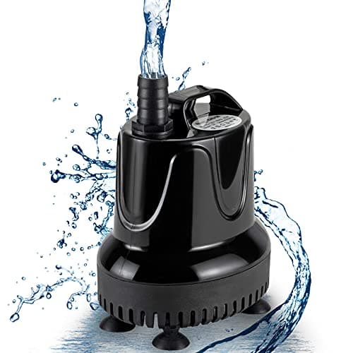 Image of Hygger Submersible Water Pump, 4000L/H 90W Ultra-Quiet Fountain Water Pump, Bottom Pumping Aquarium Pump with 48 Hours Anti Dry Burning, 4m High Lift and 3 Nozzles for Fish Tank Pond Pool Garden