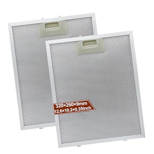 Image of 2 Pack Cooker Hood Filter Grease Metal, Aluminum Universal Mesh Hood Vent Filter, Extractor Fan Filter, Filter for Extractor Fan Cooker Hood, 5 Layer, 320X260X9mm