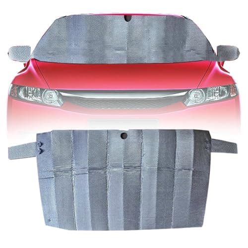 Image of Goodyear Compact Folding Sun Shade Universal Fit | Easy To Install & Remove | Easily Secure Shield To Windscreen By Placing around Your Rear View Mirror | Protects Your Vehicles Interior| Cool Summer