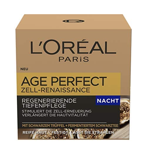 Image of L'Oréal Paris Age Perfect Cell Renaissance Night Cream Anti-Ageing Deep Care Strength and Vitality for Mature Skin with Black Truffle and Fermented Black Tea 50 ml