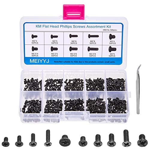 Image of MEIYYJ 500pcs M2 M2.5 M3 Laptop Notebook Computer Replacement Screws Kit, PC Flat Head Phillips Screw Assortments, Countersunk SSD Electronic Repair Accessories for Sony DELL Samsung IBM HP Toshiba