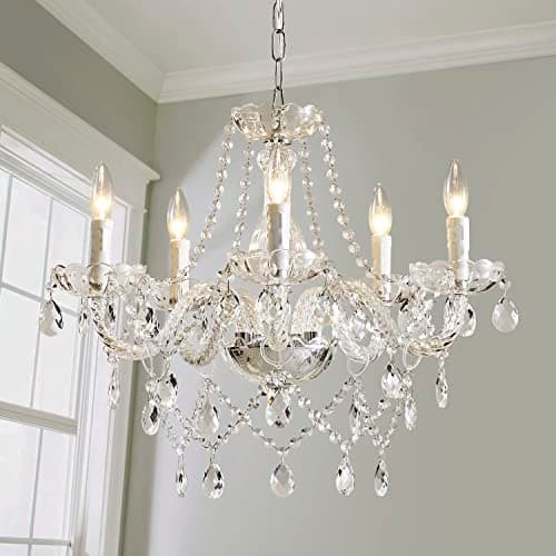 Image of Saint Mossi 5 Light Modern Contemporary Elegant K9 Crystal Glass Chandelier Pendant Ceiling Lighting Fixture
