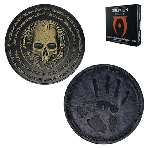 Image of FaNaTtik The Elder Scrolls IV: Oblivion Dark Brotherhood Medallion – Limited Edition Collectible (Officially Licensed, 70mm Diameter, Black & Gold Dual-Plated, Individually Numbered)