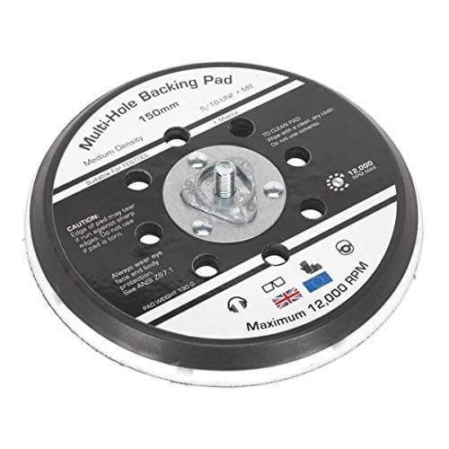 Image of Sealey Universal Dust-Free Hook-and-Loop DA Backing Pad, Ø150mm, 5/16"UNF & M8 - AK289