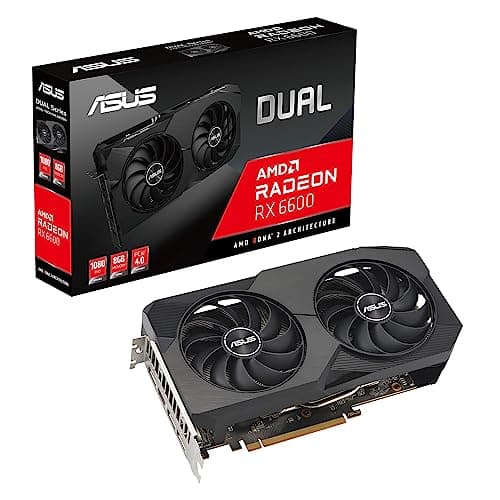 Image of ASUS Dual AMD Radeon™ RX 6600 8GB GDDR6 Gaming Graphics Card (AMD RDNA™ 2, PCIe 4.0, 8GB GDDR6 Memory, HDMI 2.1, DisplayPort 1.4a, Axial-tech Fan Design, 0dB Technology)