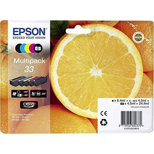 Image of Epson 33 Oranges Genuine Multipack, 4 - colours Ink Cartridges, Claria Premium Ink, Five Color