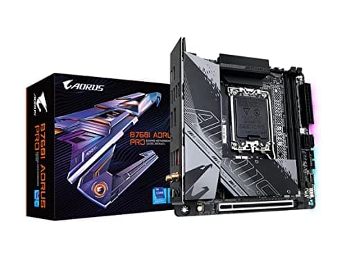 Image of GIGABYTE B760I AORUS PRO (LGA 1700/ Intel/ B760/ Mini-ITX/ DDR5/ Dual M.2/ PCIe 4.0/ USB 3.2 Gen2X2 Type-C/WiFi 6E/ Intel 2.5GbE LAN/Q-Flash Plus/Motherboard)