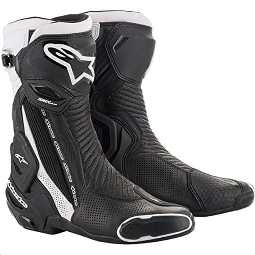 Image of Alpinestars SMX Plus v2 Vented Motorcycle Boots, High Speed Protection(46) (Black/White), Black, 46