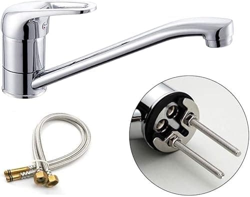 Image of Kitchen Sink Mixer Tap Contemporary Brass Chrome 360° Swivel Body Fitting Monobloc Single Lever Faucet Taps Spout Finish(1)