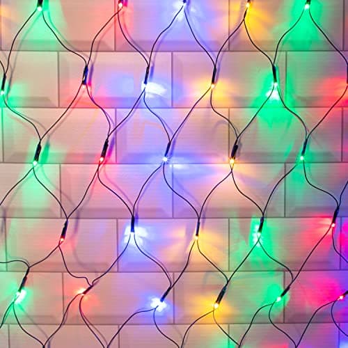 Image of The Christmas Workshop 77820 180 LED Multi-Coloured Christmas Net Lights/Curtain Style Window Lights / 8 Different Modes/Mains Powered/Indoor and Outdoor / 1.8 x 1.2m