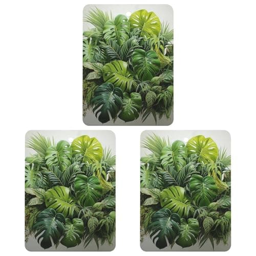 Image of 3 Pcs Car Air Fresheners Hanging Fragrance Scented Cards Auto Tablets Rearview Mirror Pendant Circle of Tropical Leaves Car Fresheners for Auto Interior Bedroom Wardrobe Shoe Cabinet