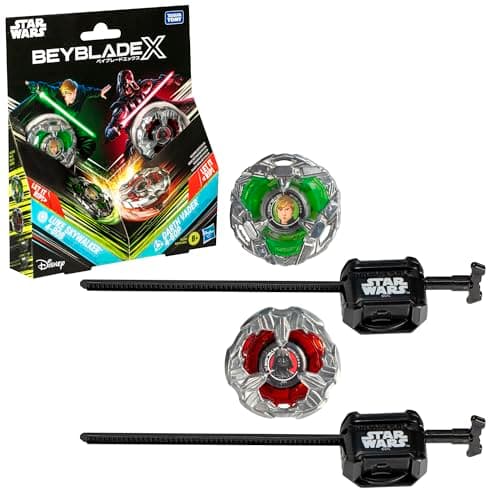 Image of Beyblade X and Star Wars Collab Luke Skywalker 4-80B vs. Darth Vader 4-60B Multipack Set, Laucher Toy for 8+ Year Old Boys and Girls, Collectibles
