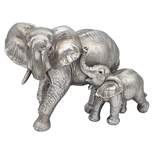 Image of Lesser & Pavey Reflections Silver Elephant and Calf Standing