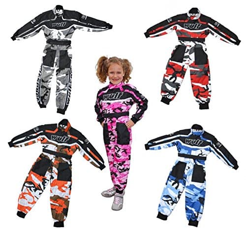 Image of Wulfsport Children Kids CAMO MX Motocross Motorbike Race Suit Clothing Quad Bike - Blue XS(3-4Yrs)