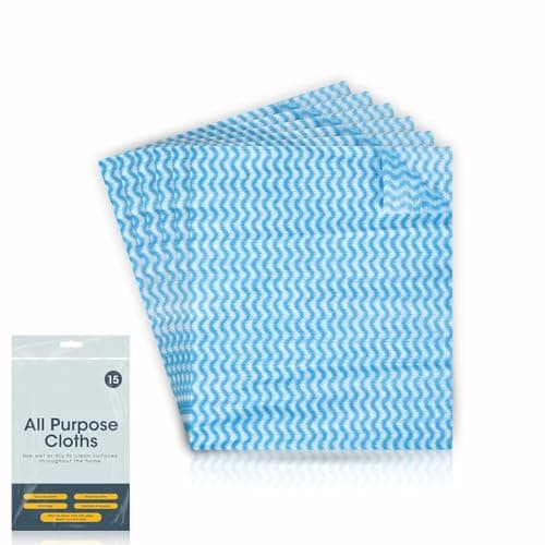 Image of Cleaning Cloths Super Absorbent All Purpose Cloth Washable Reusable Kitchen Dish Cloths Household Cleaning Streak Free Dusting Polishing Drying Dishes Windows Mirrors L32 X W32Cm Per Cloth(15Pc)