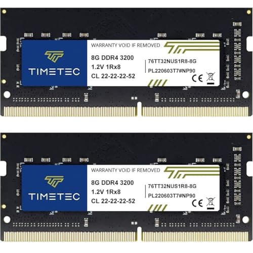 Image of Timetec 16GB KIT (2x8GB) DDR4 3200MHz (PC4-3200AA) PC4-25600 SODIMM Laptop RAM – 260-Pin 1.2V CL22 Non-ECC Unbuffered Memory Module for Laptop, Notebook, Mini PC, All-in-One