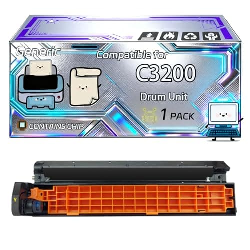 Image of C3200 Drum Unit Compatible for Okidata OKI C3200 C3200N Printers, With Chip, 14000 Pages, Vibrant Colours (1 Pack Yellow)