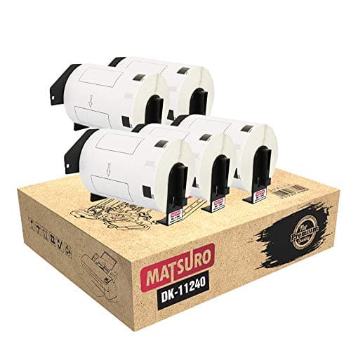 Image of Matsuro Original | Compatible Barcode Label Rolls Replacement for Brother P-Touch DK-11240 DK11240 (102 mm x 51 mm | 600 Labels per Roll | 5 Pack)