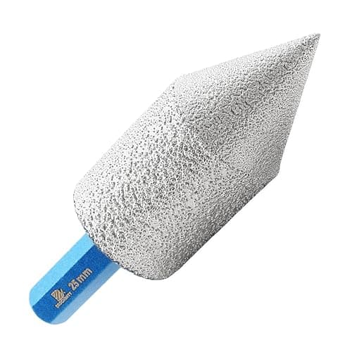 Image of Diamond Finger Milling Chamfer Bits 25mm - BRSCHNITT Dry Core Drill Bit for Enlarging Shaping Existing Holes of Porcelain,Hard Ceramic,Granite,Marble hex Shank
