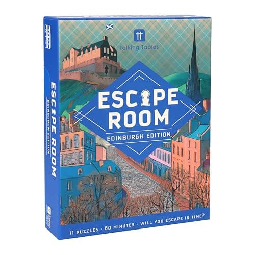 Image of Talking Tables Escape Room Game Night Edinburgh Edition, Crack the Case Puzzle, Clues, QR Codes Family Games for Kids Adults Brain Teaser Puzzles Ages 14+, 1-6 Players