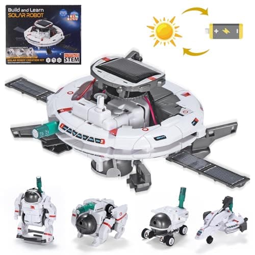 Image of OMWay STEM Solar Robot Toys, 6-in-1 Experiment Science Kits for Kids Age 8, Easter Birthday Gifts for 9 10 11 12 13 14 Year Old Boys Teens, Building Space Robotics DIY Kit