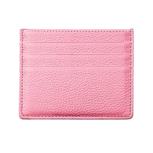 Image of Hibate Genuine Leather Slim Credit Card Holder Sleeve Case Wallet for Women Ladies Girl Kids - Pink