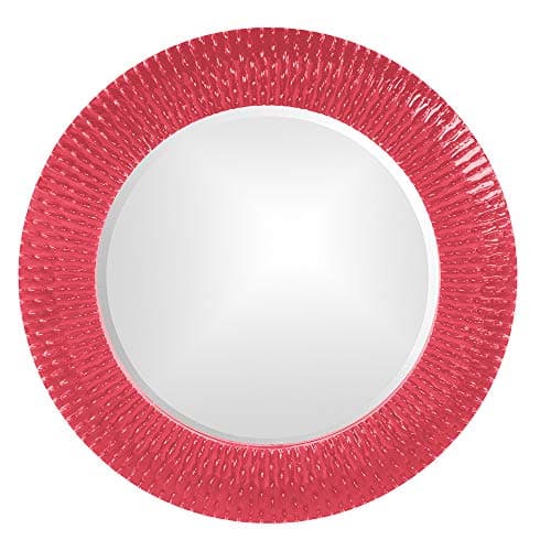 Image of Howard Elliott 21143HP Bergman Round Mirror, Small, Hot Pink