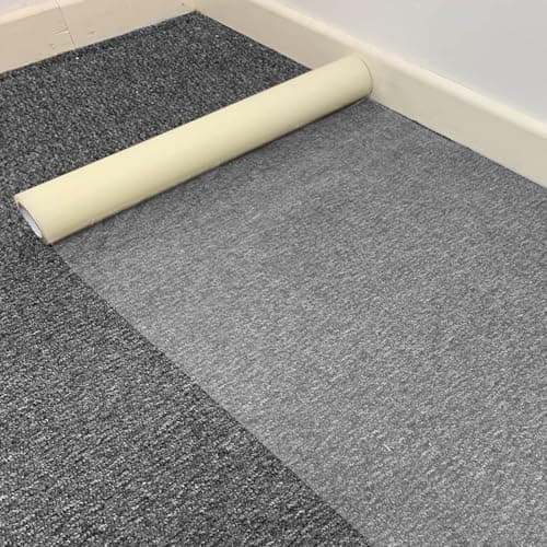 Image of Besto Plastic Carpet Protector Roll, Waterproof Self Adhesive Clear Carpet Protection Film, Hallway Runner & Stair Carpet Protector 60 Micron (600mm X 25m)
